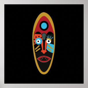 abstract modern mask art poster