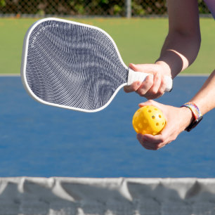 Abstract Modern Melted Silver Moiré Effect Stripes Pickleball Paddle