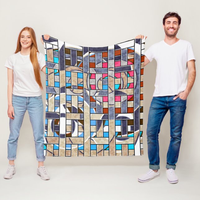 Abstract modern minimalistic art landscape geometr fleece blanket (In Situ)