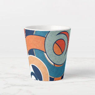 Abstract modern minimalistic art landscape geometr latte mug