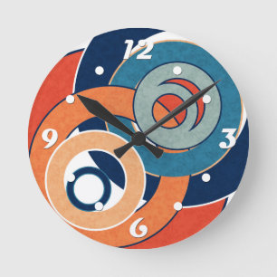 Abstract modern minimalistic art landscape geometr round clock