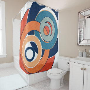 Abstract modern minimalistic art landscape geometr shower curtain
