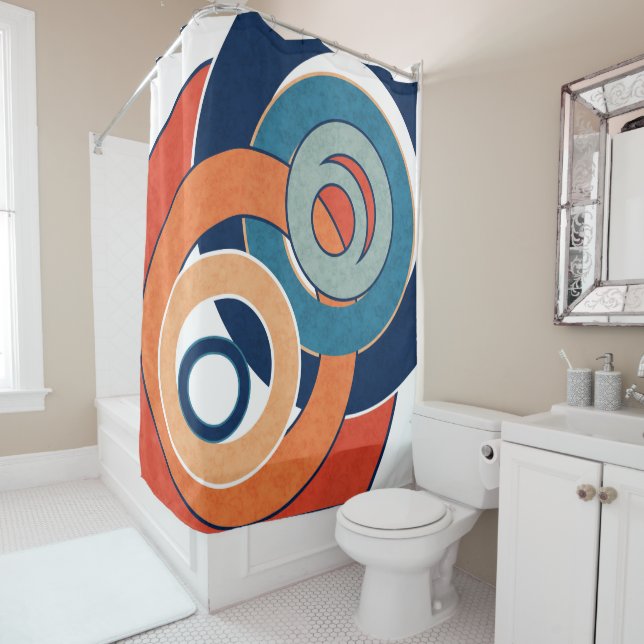 Abstract modern minimalistic art landscape geometr shower curtain (In Situ)