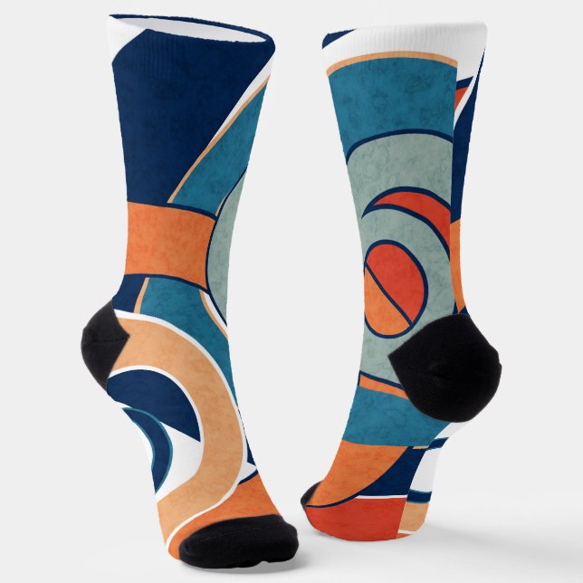 Abstract modern minimalistic art landscape geometr socks (Angled)