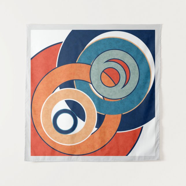 Abstract modern minimalistic art landscape geometr tapestry (Front)