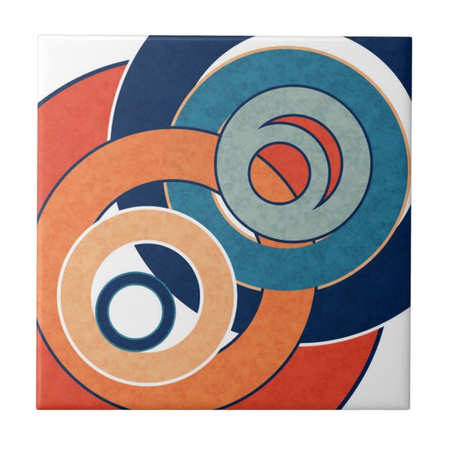 Abstract modern minimalistic art landscape geometr tile (Front)