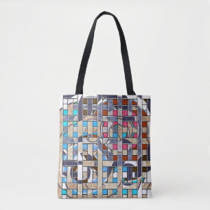 Abstract modern minimalistic art landscape geometr tote bag