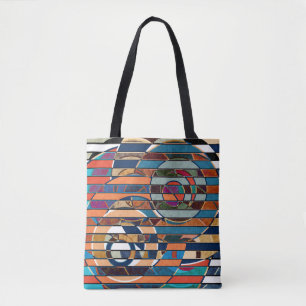 Abstract modern minimalistic art landscape geometr tote bag