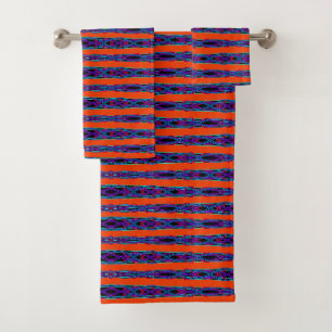 Abstract Modern Mirrored Duel Ribbon Line Art Bath Towel Set