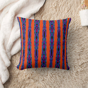 Abstract Modern Mirrored Duel Ribbon Line Art Cushion