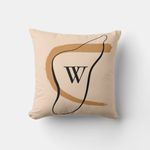 Abstract Modern Monogram Initial Terracotta Cushion