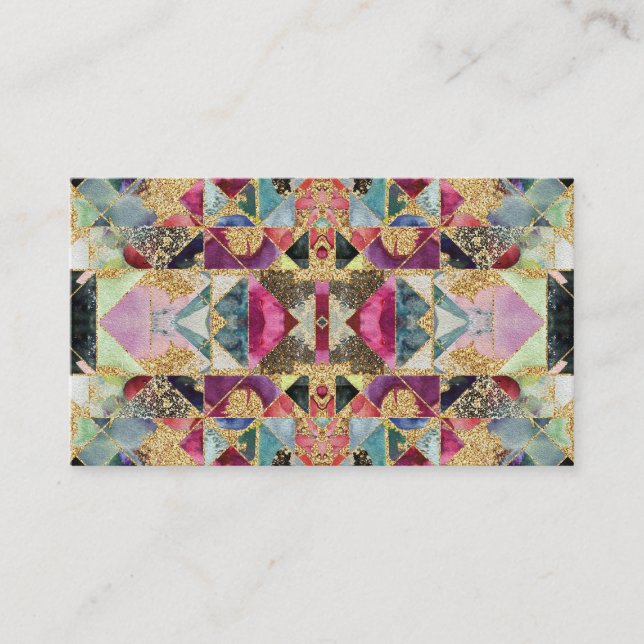 Abstract modern moroccan asian ornamental decor tr business card (Front)