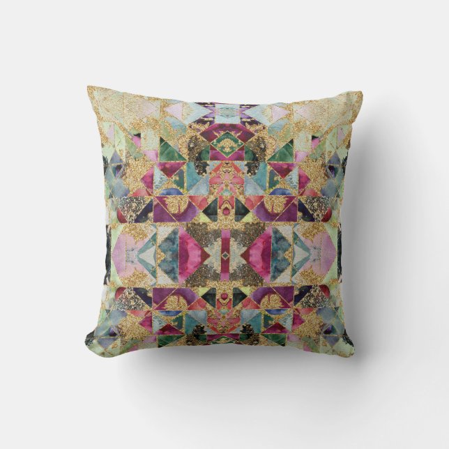 Abstract modern moroccan asian ornamental decor tr cushion (Front)