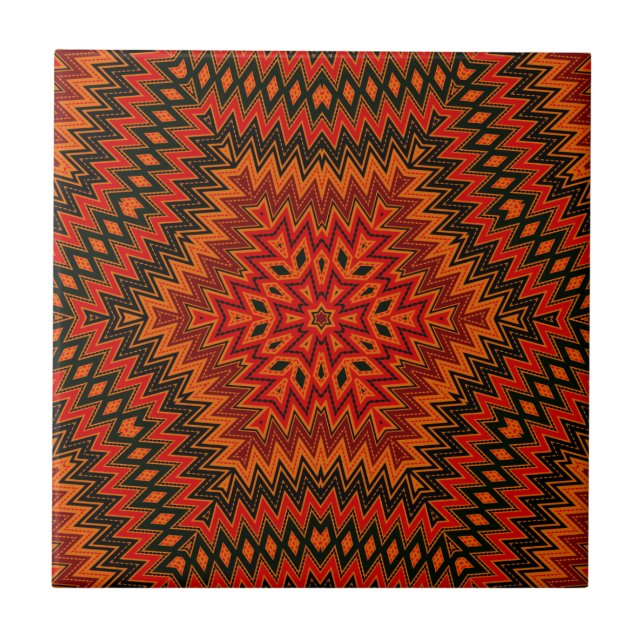 Abstract modern mosaic kaleidoscopic tile pattern (Front)