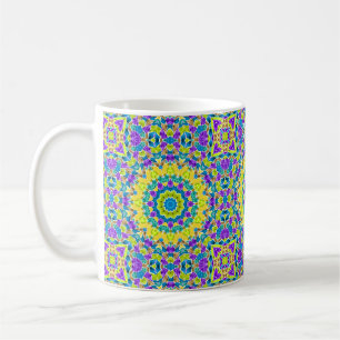 Abstract modern mosaic kaleidoscopic tile pattern coffee mug