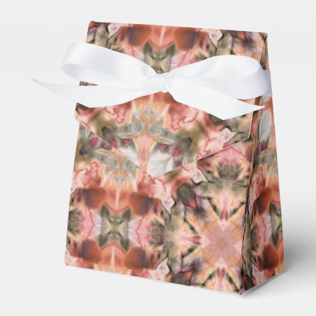 Abstract modern mosaic kaleidoscopic tile pattern favour box (Front Side)