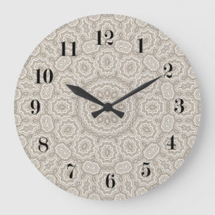 Abstract modern mosaic kaleidoscopic tile pattern large clock