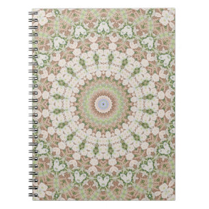 Abstract modern mosaic kaleidoscopic tile pattern notebook