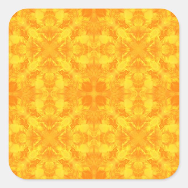 Abstract modern mosaic kaleidoscopic tile pattern square sticker (Front)