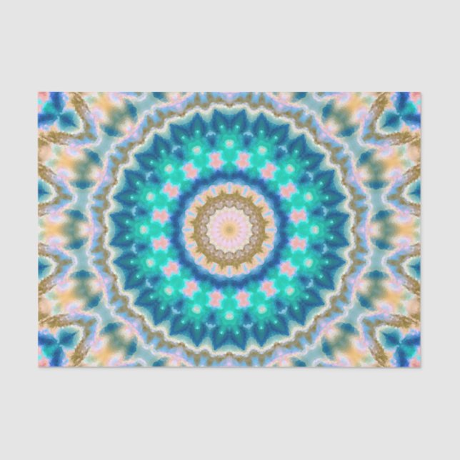 Abstract modern mosaic kaleidoscopic tile pattern tissue paper (Front)