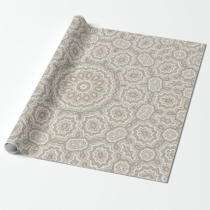 Abstract modern mosaic kaleidoscopic tile pattern wrapping paper
