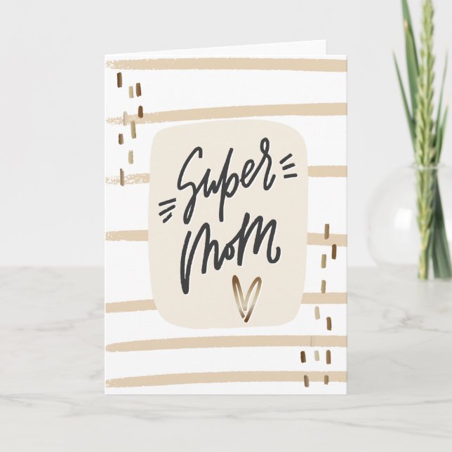 Abstract Modern Mother's Day Super Mum Sign Card (Front)