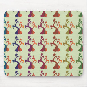 Abstract Modern Multicolor Tulip Floral design Mouse Mat