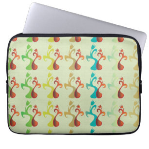 Abstract Modern Multicolor Tulip Floral pattern Laptop Sleeve