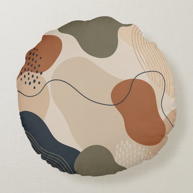 Abstract Modern Organic Shapes Pillow Gift Decor (Back)