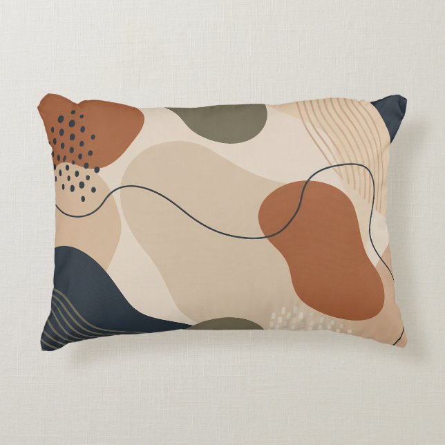 Abstract Modern Organic Shapes Pillow Gift Decor (Front)