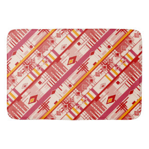 Abstract modern ornament geometric elements vintag bath mat