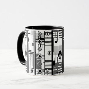 Abstract modern ornament geometric elements vintag mug