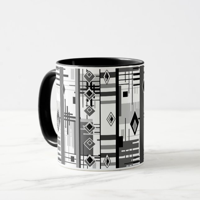 Abstract modern ornament geometric elements vintag mug (Front Left)