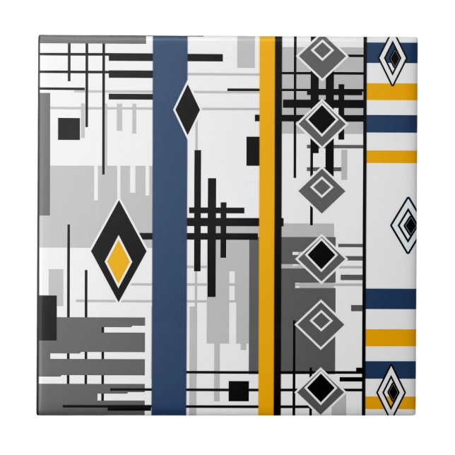 Abstract modern ornament geometric elements vintag tile (Front)