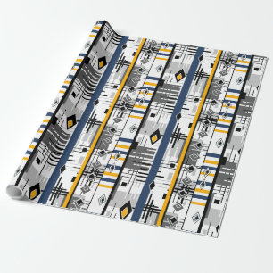 Abstract modern ornament geometric elements vintag wrapping paper