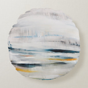 Abstract modern painting background. Contemporary Round Cushion
