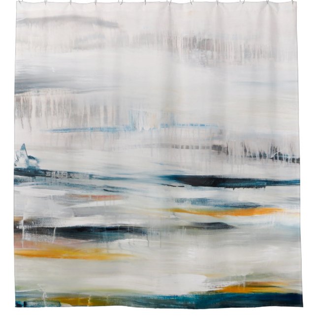 Abstract modern painting background. Contemporary  Shower Curtain (Front)