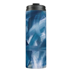 Abstract modern painting landscape. Blue night art Thermal Tumbler