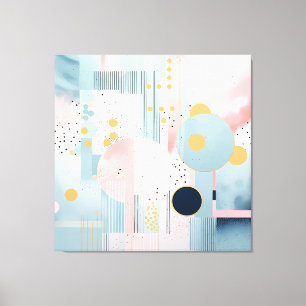 Abstract modern pastel geomatrical pattern canvas print