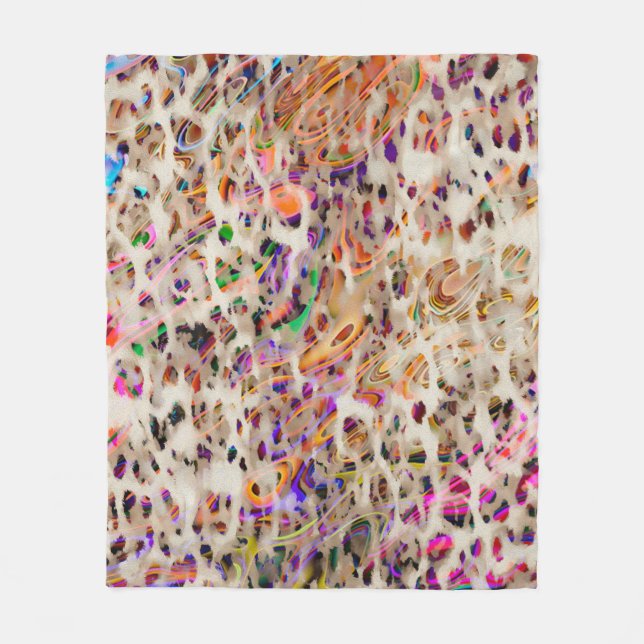 abstract modern pattern design with colorful effec fleece blanket (Front)