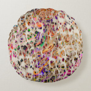 abstract modern pattern design with colorful effec round cushion