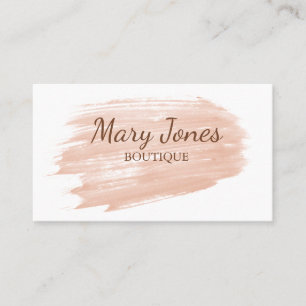 Abstract Modern Peach Brush Strokes Boutique Business Card