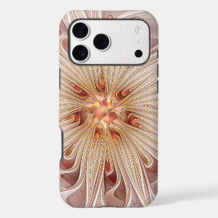 Abstract Modern Peach Pastel Flower Fractal Art