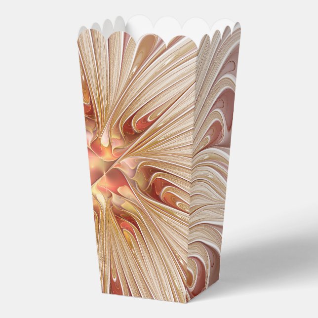 Abstract Modern Peach Pastel Flower Fractal Art Favour Box (Front)