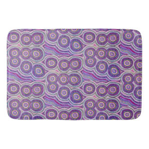 Abstract Modern Pink Purple Circles Bath Mat