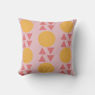 Abstract modern pink yellow pillow