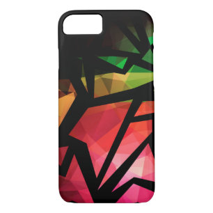 Abstract modern polygonal graffiti geometric dark iPhone 8/7 case