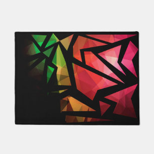 Abstract modern polygonal graffiti geometric dark doormat