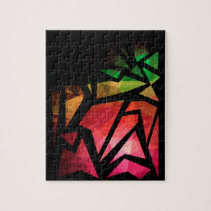 Abstract modern polygonal graffiti geometric dark jigsaw puzzle