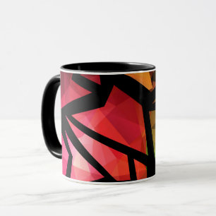 Abstract modern polygonal graffiti geometric dark mug